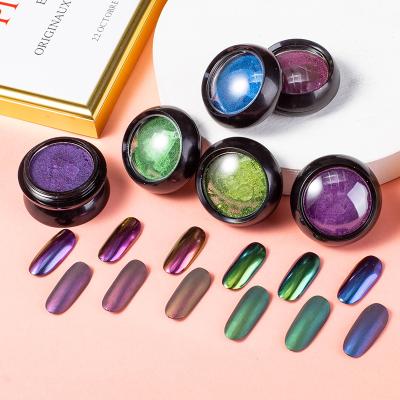 China Aurora Powder Solid Nail Powder 17 Colors Beauty Girl Nail Sprinkle Aurora Powder Laser Fairy Holographic Chameleon Nail Solid Powder for sale