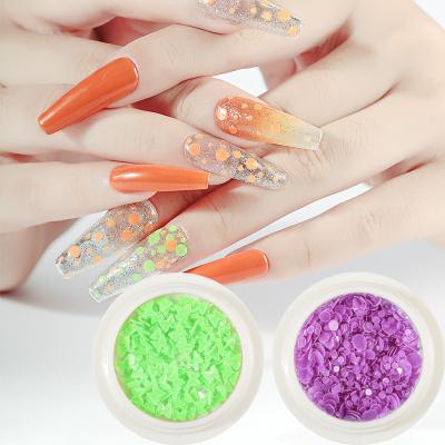 China Luminous Butterfly Nail Stickers 6 Colors 3D Nail Sticker Butterfly Around Glow In The Dark Nail Glitter For Nail Decoration for sale