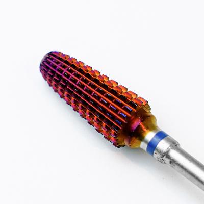 China Nail Art Tools/Nail Art Equipment OEM 3/32 Red Corn Tungsten Steel Nail Drill Bit For Nail Tools for sale