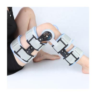 China Adjustable Orthopedic Adult Angle Knee Brace ROM Post Op Hinged Keen Knee Support Brace For Adults for sale