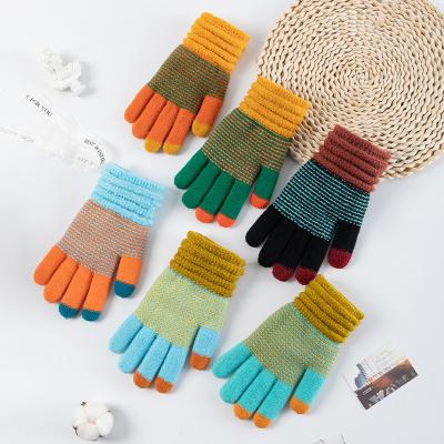 China Factory direct price hot wholesale lady best china winter fluffy mittens low MOQ knit winter gloves for sale