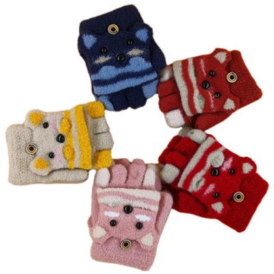 China Factory Directly Selling Animal Half Fingers Cute Fingerless Gloves With Low MOQ Winter Hat Wholesale Kids Gloves Gloves for sale