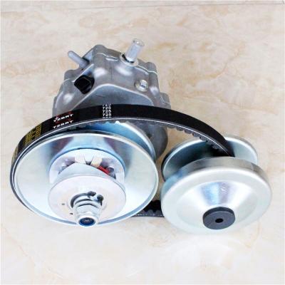 China Go Kart Front Neutral Reverse Gearbox With 12T Asymmetrical Driver And Pulley Driven CVT 10X4.5-5 / 11X7.1-5 for sale