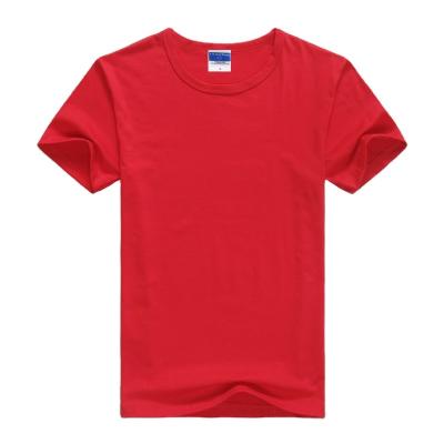 China White anti-shrink round neck t-shirts with our company logo for sale