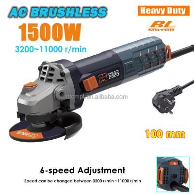 China Large Structural Grinding For Cleaning Or Pee 6 Angle Grinder 1500W 100mm Brushless Electronic Power Tools 3200-11000 r/min for sale