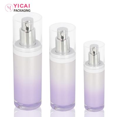 China Personal Care Wholesale Luxury Gradient 15ml/30ml/40ml Empty Refillable Purple Color Airless Pump Lotion Bottles for sale