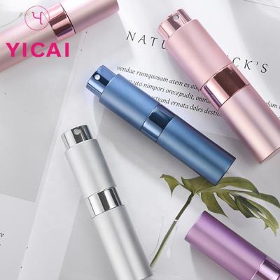 China High Quality 8ml 15ml 7 Color Personal Care Cylinder Twisted Atomizer Glass Refillable Perfume Bottle for sale