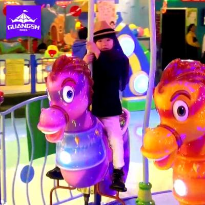 China 2021 new design merry metal kids amusement park horse ride kids go round carousel for sale for sale