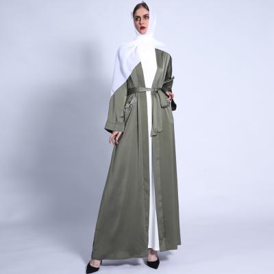 China hot sales clothing islamic muslim kimino robes open abaya with belt S.M.L.XL.XX L for sale