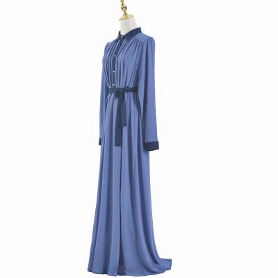 China New Chiffon Contrast Chiffon Abaya Entic Formal Casual Daily Color Dubai Abaya Muslim Dresses Women Clothing for sale