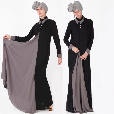 China Flowy and Breathable Modern Islamic Muslim Anti-Wrinkle and Breathable 100%Polyester Crepe Anti-Wrinkle Abaya Maxi Maxi Dress for sale