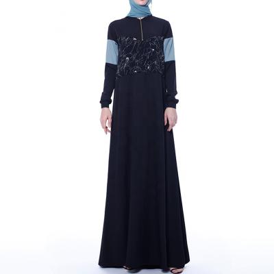 China Hot Selling Simple Polyester With Chiffon Fabric Abaya Sports Long Dress Printed Muslim Dresses For Islamic Clothing Abaya S.M.L.XL.XX L for sale