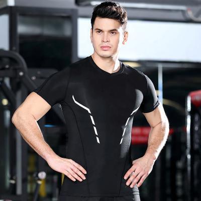 China New Men's Polyester Fitness T-shirt Casual Custom Logo Sports T-shirt QUICK DRY for sale