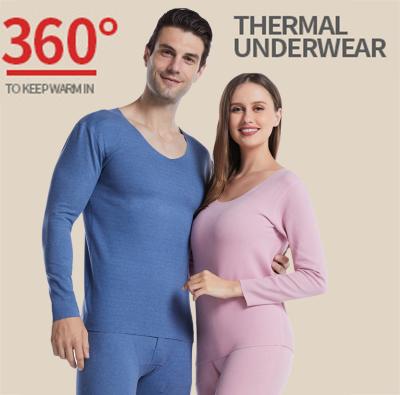 China New Arrivals Winter Men's Thermal Long Johns Women Set Shirt And Pants Black Color Thermal Underwear Set for sale