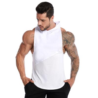 China Men's Gym Fitness Vest Muscle Training Sleeveless Fitness Tank Tops Anti-Shrink For Men for sale