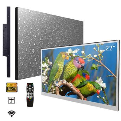 China 22inch TV Bathroom Luxury Hotel Shower Room Water Resist New Smart TV Mirror IP66 Waterproof for sale