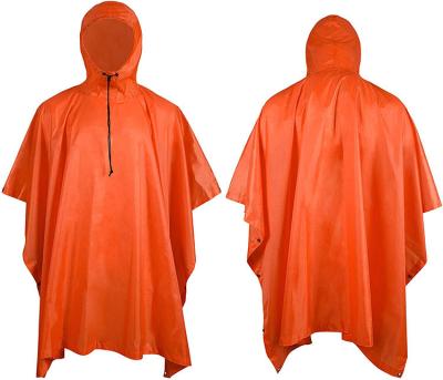 China mit Kapuze TPU-Regenmantel-orange Unisex-Notfall 340g mit Zugschnur zu verkaufen