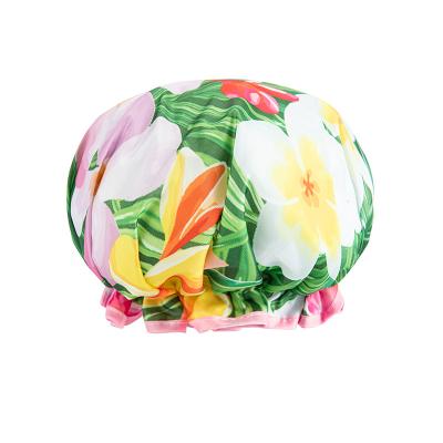 China Dubbele Laag Erkende EVA Shower Cap Odorless Multifunctional BSCI Te koop