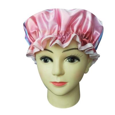 China Bilayered EVA Shower Cap, Satijndouche GLB voor Haar 0.15mm dikte Te koop