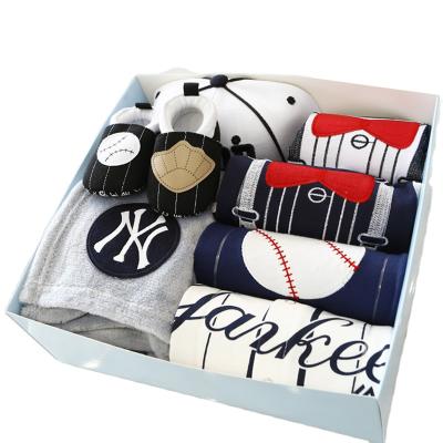 China Gift Box Antibacterial High Quality Infant Baseball Baby Sports Newborns Uniform Set for sale