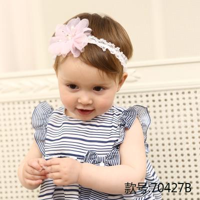 China Baby Hair Ornament Bridesmaids Dress Up Baby Hairaccesories F0190 Kids Flower Hair Band Baby Bow Elastic Hair Accessories for sale