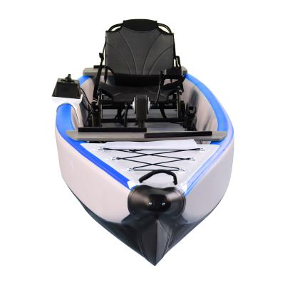 China Drop Point China Customized Color 14 Feet 420cm Drop Point Pedal Drive Inflatable Fishing Boat Kayak Fishing Boat for sale