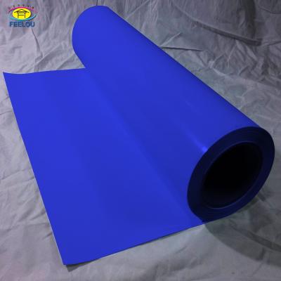 China Royal Blue Washable Self Adhesive Easy Cut Color PU Heat Transfer Vinyl Film For Clothing for sale