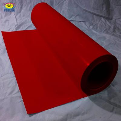 China Washable Self Adhesive Easy Cut Red Color PU Heat Transfer Vinyl Film For Clothing for sale