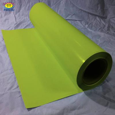 China Neon Yellow Washable Self Adhesive Easy Cut PU Heat Transfer Vinyl Film For Clothing for sale