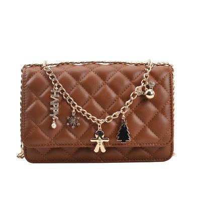 China 2021 Fashion Pearl Chain Decoration Handbags Classic Shoulder Bags Ladies Women for sale