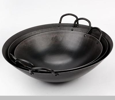 China Health 70m/28inch viable with any liner and sticks large commercial carbon steel chinese wok for restaurant school for sale