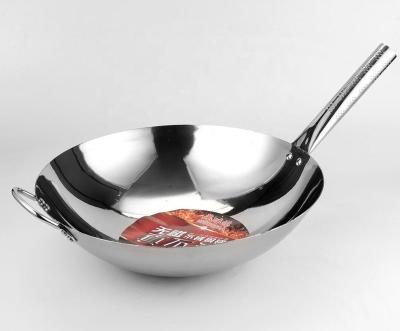 China Health 50cm SS 201 Chinese Wok Pan for sale