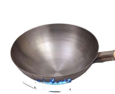 China Sustainable 38cm Very Cheap Iron Chinese Wok With SS Handle for sale