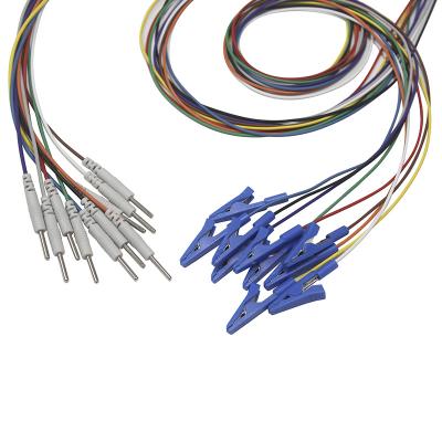 Κίνα Din 2.0 plug Grabber EEG Cap Alligator Crocodile Clip Electrodes Plated gold EEG EMG Leadwires Electrode προς πώληση