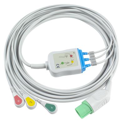 Chine Mindray Datascope 040-000966-00 câbles d'EA6232A ECG et connecteurs ECG des fils 12pin câblent la rupture du CEI de 3 avances à vendre