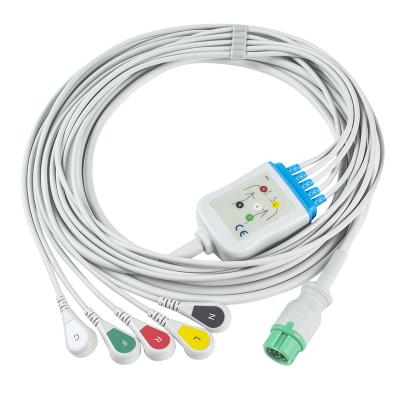 Chine Mindray Datascope 040-000963-00 câbles d'EA6252B ECG et connecteurs ECG des fils 12pin câblent la rupture du CEI de 5 avances à vendre
