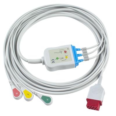 Chine Les câbles et les fils du nouveau modèle BM3 BM5 ECG de Bionet cassent ECG câblent 3 le connecteur mâle du CEI 12 d'avance à vendre