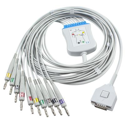 China Fukuda ICH EKG Kabel KP-500 KP-500D Cardisuny EKG Patientenmonitor verkabeln 10 Verbindungsstück Führungs-Drähte Iec-Bananen-4,0 zu verkaufen