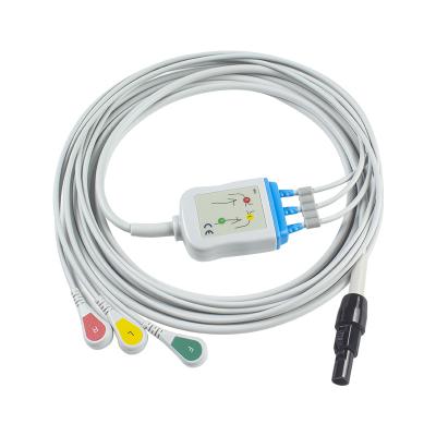 Chine Welch allyn Propaq LT câbles ECG et câbles de plomb câble de patient 3 câble de plomb ECG câble de plomb 008-0879-00 IEC Snap à vendre