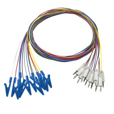 China 3.5 Mono Plug to Grabber Connector EEG Cap Cable voor naadloze EEG-elektrodeverbinding Te koop