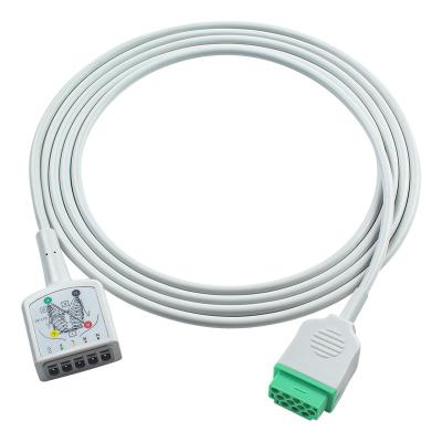 Κίνα GE Marquette 11Pin 5Lead ECG Trunk Adapter Καλώδιο 1553AAO 120 250cx 259cx Vivid S6 ECG Καλώδιο επέκτασης Euro Style προς πώληση