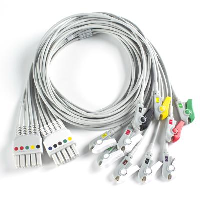 China Compatible con el Mindray BeneHeart D6 Desfibrilador 10Lead ECG Cables de plomo IEC Grabber en venta