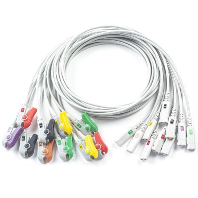 China El plomo de ECG confeccionado es compatible con el receptor IEC de cable de diagnóstico de ECG 10 sin látex en venta