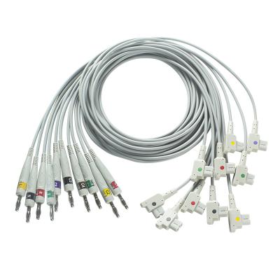 China Cable de diagnóstico de ECG GE compatible 10Banana IEC de plomo para GE AM4, AM5, CASE 12, CASE 15, CASE 16, CENTRAL MAC12 en venta