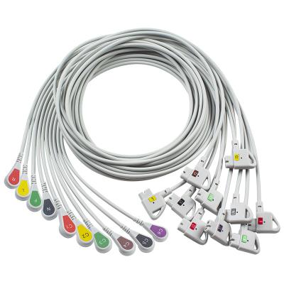 China Compatible P-hilips Trim 10Cable de ECG de plomo IEC Snap para PageWriter Trim I, PageWriter Trim II en venta