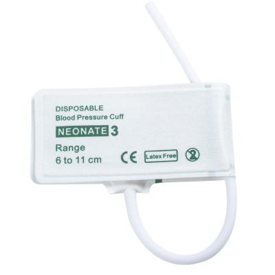 China Single Tube Size 3 6-11cm Disposable Neonate NIBP Cuff Shelf Life 24 months Latex-free zu verkaufen