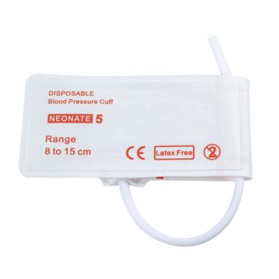 China Single Tube Size 5 8-15cm Disposable Neonate NIBP Cuff with Hose Length 20cm for sale