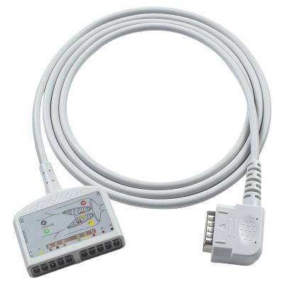 Китай Беслатексный 15Pin 10Lead EKG трубный кабель IEC/AHA для 108 109 110 1210 1211 601 Cardico 302 продается