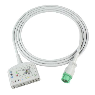 China TPU Dynascope DS-5100E 12Pin ECG Cable del paciente 10Lead para la compatibilidad entre adultos y niños en venta