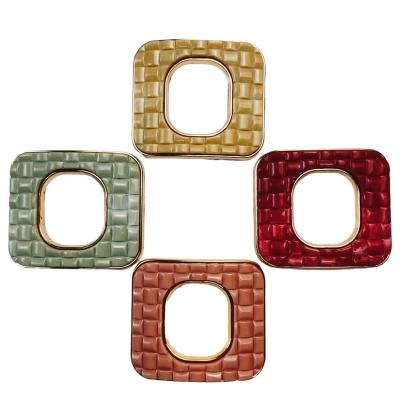 China Custom Clog Charm Factory direct Square round zinc alloy plastic Shoe Clips shoes buckle selling decorative buckle for sale